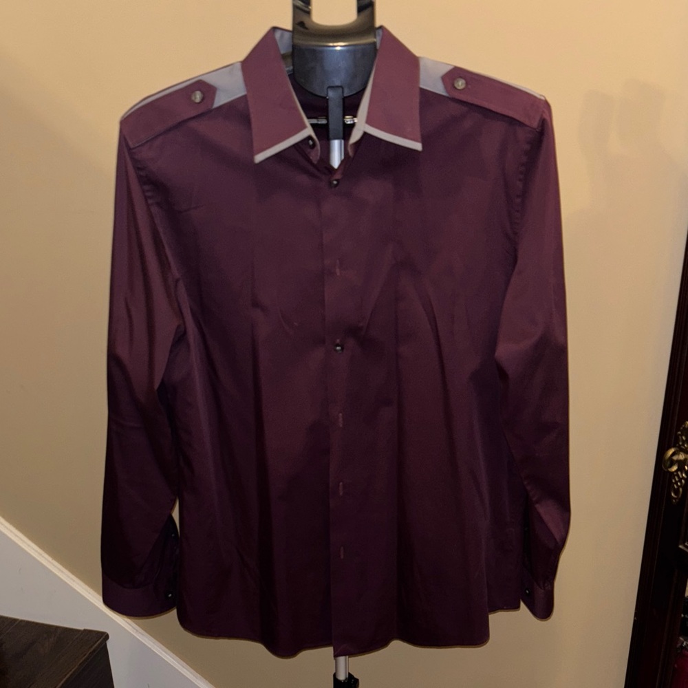 Murano Burgundy and Gray Men's Shirt